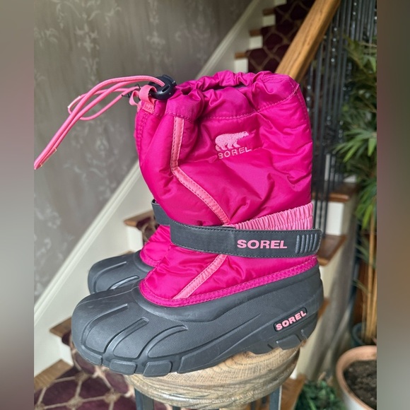 Sorel Flurry Dtv deep blush/tropic pink junior snow boots 4 NWOT - Picture 7 of 12